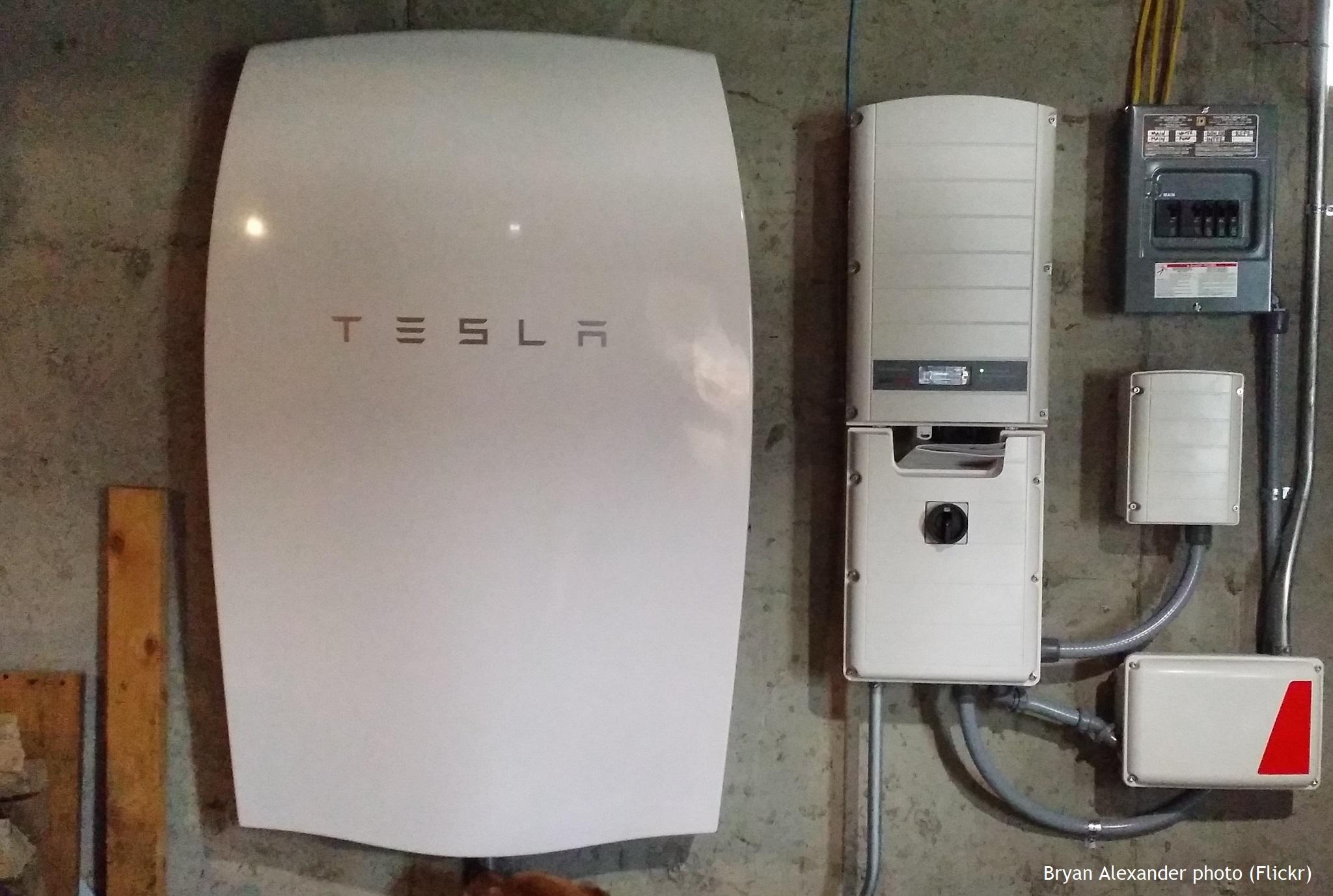 Bryan Alexander's creative commons photo of a Tesla Powerwall from Flickr (no longer online as of July 2021).